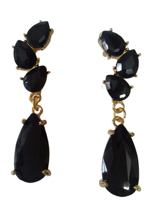 Anvaya Collections, Elegant Emerald Crystal Drop Earrings, Vintage Style Dangle Design , Fashion Jewelry for Women( black)