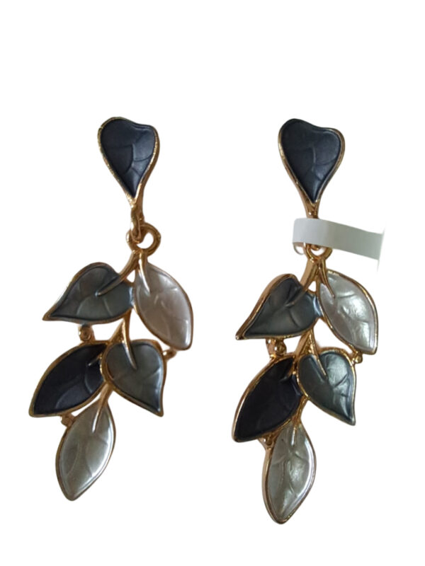 Anti Tarnish, Elegant Pearl White Leaf Drop Earrings,  Fashion Jewelry,  Dangle Style for Women